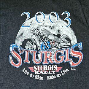 "LIVE TO RIDE" 2003 Sturgis Rally T-Shirt , SZ L NWOT